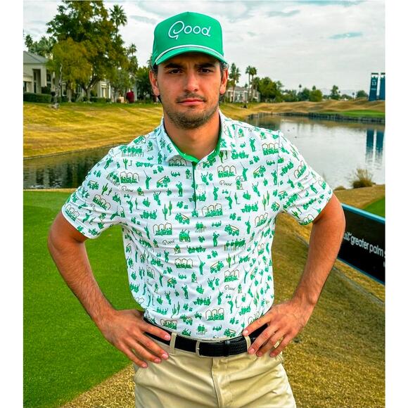 Good Good 16th hole polo green golf shirt sz 2XL $75 new MT84 - Picture 2 of 9